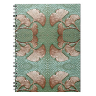 Cuaderno Portátil espiral con diseño de hoja de gingko 2