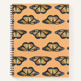 Cuaderno Portátil espiral con diseño de mariposa monarca