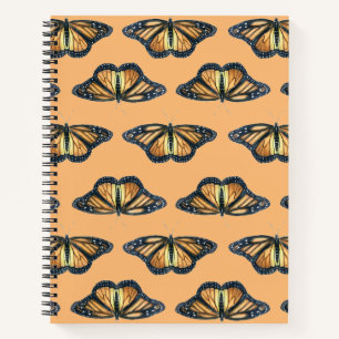Cuaderno Portátil espiral con diseño de mariposa monarca