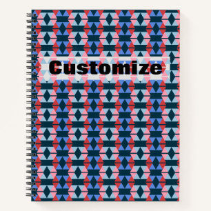 Cuaderno Portátil espiral con diseño multicolor en mosaico.