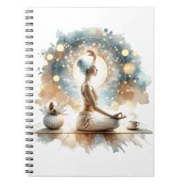 Cuaderno Portátil espiral con mujer en posición de yoga