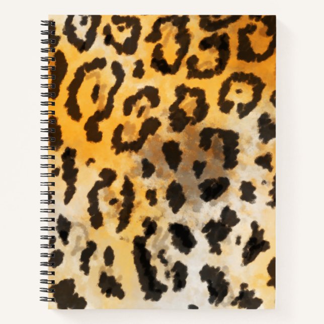 Cuaderno Portátil espiral con patrón de piel jaguar (Anverso)