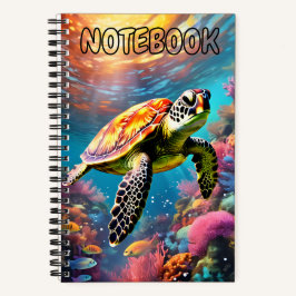 Cuaderno Portátil espiral con tema de tortuga