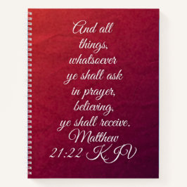 Cuaderno Portátil espiral con verso de la biblia KJV