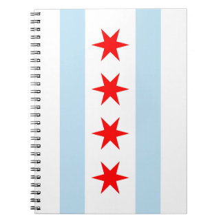 Cuaderno Portátil espiral de bandera de Chicago