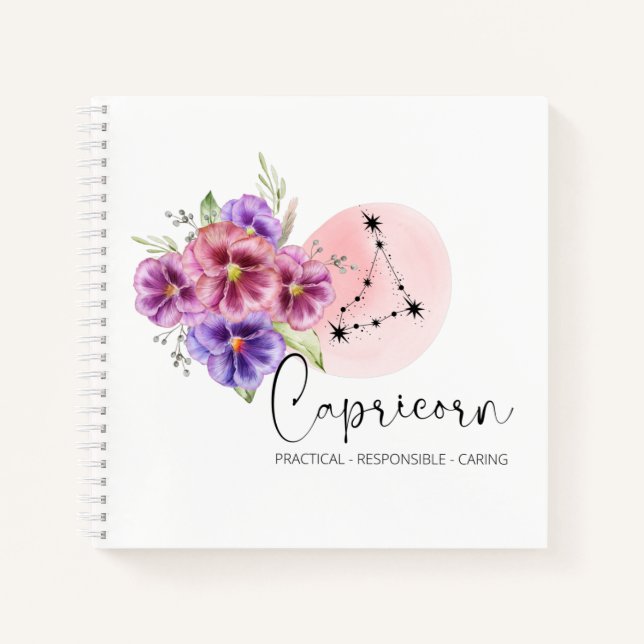 Cuaderno Portátil Espiral de Capricornio (Anverso)