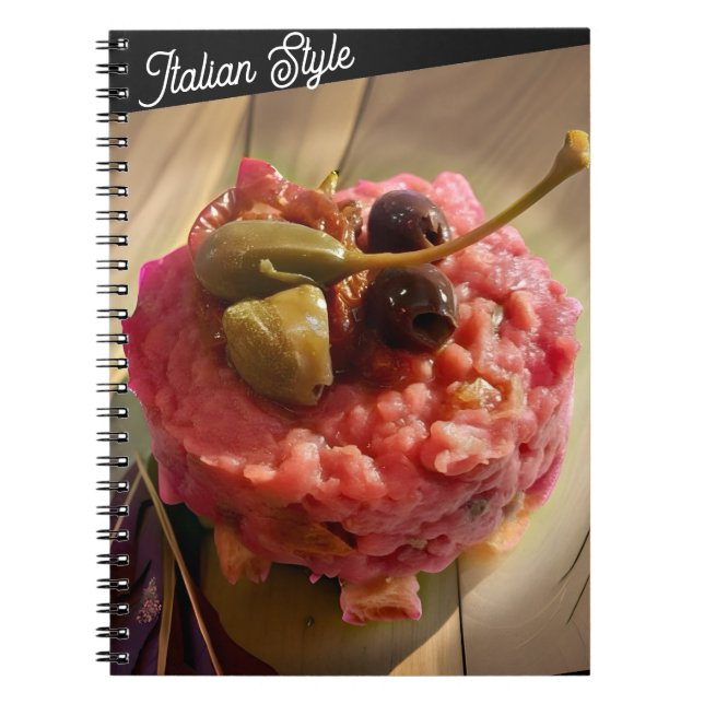 Cuaderno Portátil espiral de estilo italiano - Foto gastron (Frente)