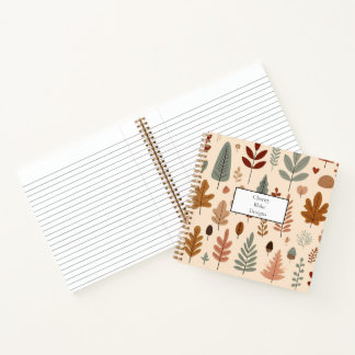 Cuaderno Portátil espiral de follaje de Woodland