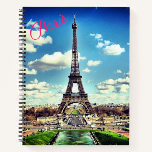 Cuaderno Portátil Espiral de la Torre Eiffel Temático de 