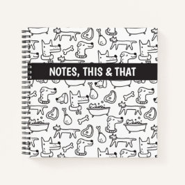 Cuaderno Portátil espiral de perros Doodle