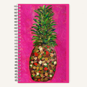 Cuaderno Portátil espiral de piña (cubierta dura)