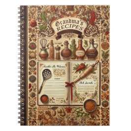 Cuaderno Portátil Espiral de Receta Personalizada