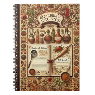Cuaderno Portátil Espiral de Receta Personalizada