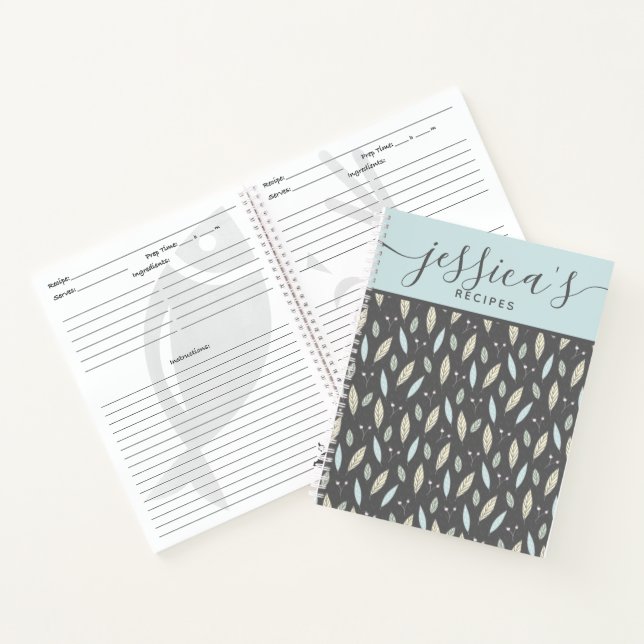 Cuaderno Portátil Espiral de Receta Personalizada (Interior)