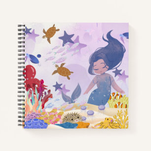 Cuaderno Portátil Espiral de Sirenas