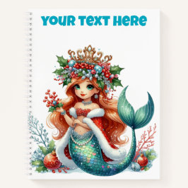 Cuaderno Portátil Espiral de Sirenas de navidades - Texto e