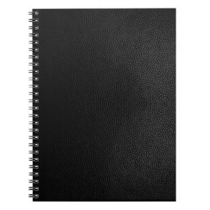 Cuaderno Portátil espiral de textura de cuero negro