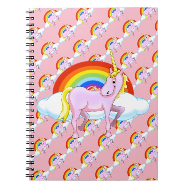 Cuaderno Portátil espiral de unicornio (Frente)