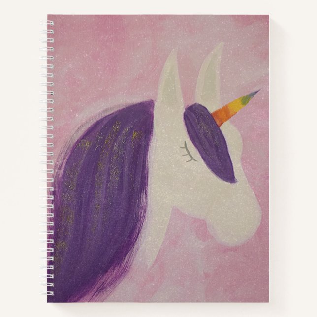 Cuaderno Portátil espiral de unicornio (Anverso)