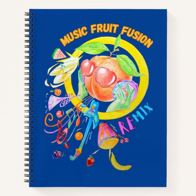 Cuaderno Portátil Espiral diseñado para Fusión de Frutas Mu (Anverso)