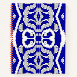 Cuaderno Portátil espiral, diseño de moda azul vibrante