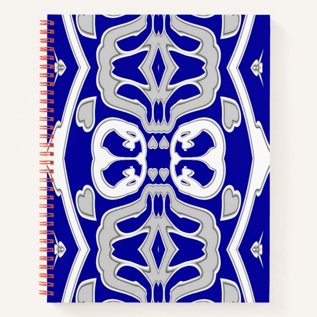 Cuaderno Portátil espiral, diseño de moda azul vibrante (Anverso)