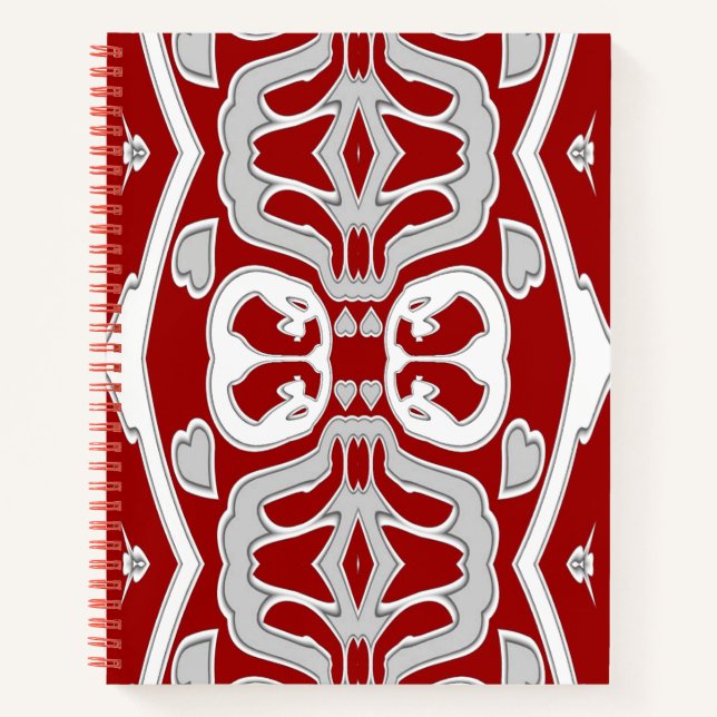 Cuaderno Portátil espiral, diseño de moda rojo vibrante (Anverso)