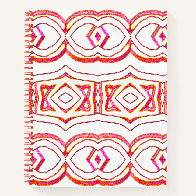 Cuaderno Portátil espiral, diseño de moda rojo vibrante (Anverso)