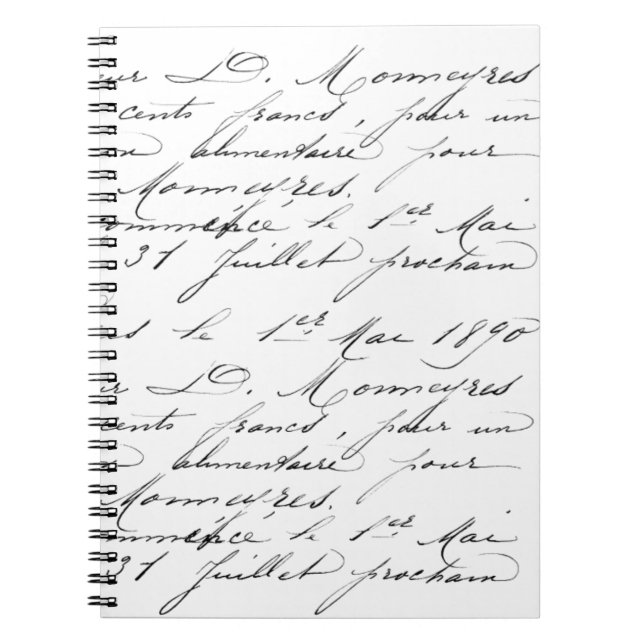 Cuaderno Portátil espiral - Ejemplo de escritura a mano en  (Frente)