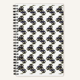 Cuaderno Portátil Espiral En Diseño Blanco Y Negro