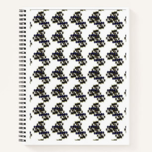 Cuaderno Portátil Espiral En Diseño Blanco Y Negro