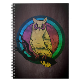Cuaderno Portátil Espiral Espectro de Color de Lechuza Noct