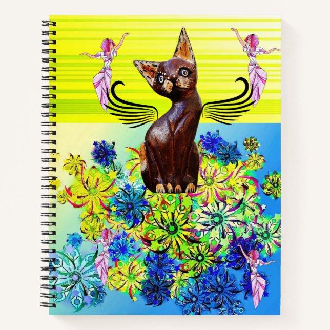 Cuaderno Portátil espiral Hada Kitten Floral (Anverso)