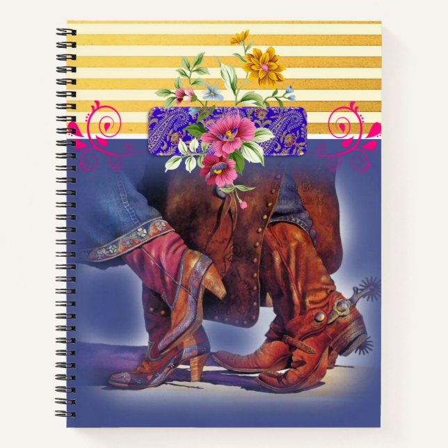 Cuaderno Portátil espiral Línea de banda amarilla bailando  (Anverso)