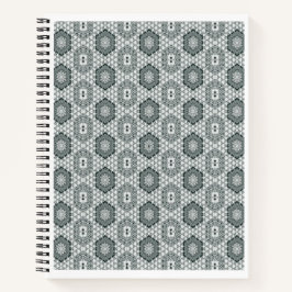 Cuaderno Portátil Espiral Llenado De Fros Gris Y Blanco