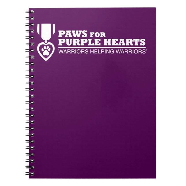 Cuaderno Portátil espiral - Logotipo blanco púrpura (Frente)