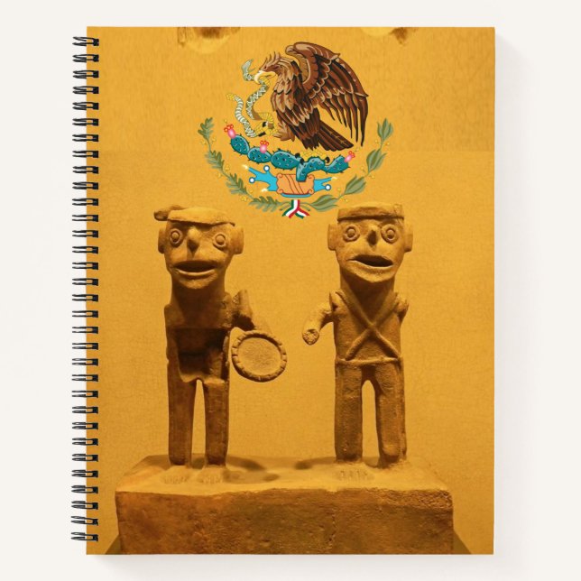 Cuaderno Portátil espiral mexicano antiguo (Anverso)