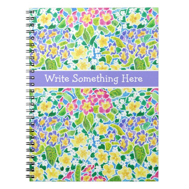 Cuaderno Portátil espiral o Diario: patrón de rosa primo (Frente)