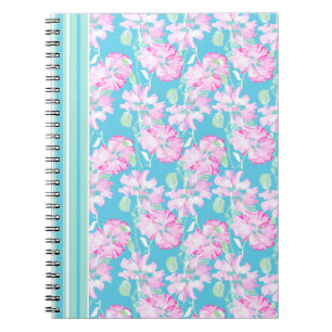 Cuaderno Portátil espiral o diario, rosas rosadas Bonito