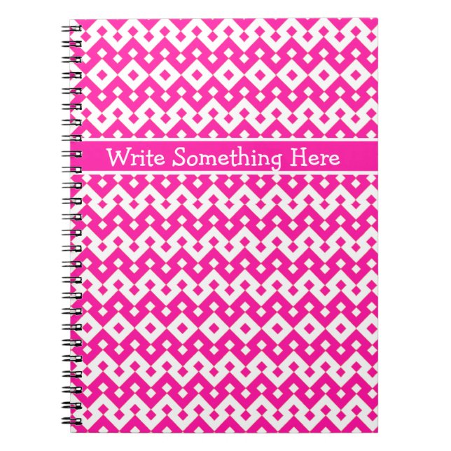 Cuaderno Portátil espiral o Journal: Geométrico rosado con  (Frente)