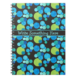 Cuaderno Portátil espiral o Journal: patrón de lunas azules
