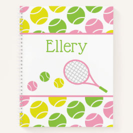 Cuaderno Portátil Espiral Personalizada de Tenis Preppy