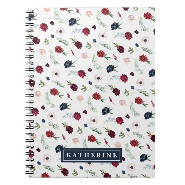 Cuaderno Portátil Espiral Personalizada del Patrón Jardín O (Frente)