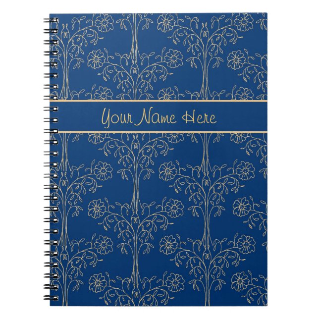 Cuaderno Portátil espiral personalizado, azul, con efecto o (Frente)