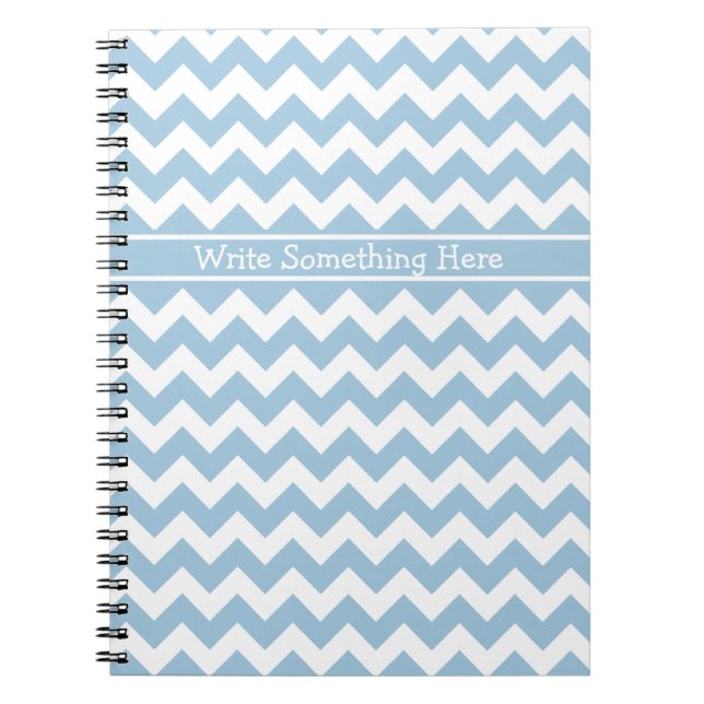 Cuaderno Portátil espiral personalizado, Chevrons azules y  (Frente)