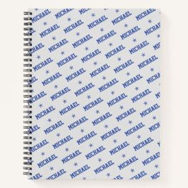 Cuaderno Portátil espiral personalizado con nombre y estrel