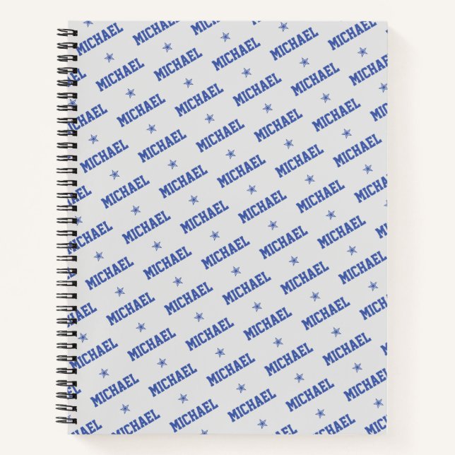Cuaderno Portátil espiral personalizado con nombre y estrel (Anverso)