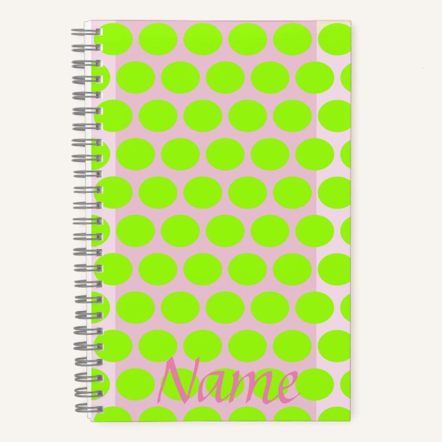 Cuaderno Portátil espiral, puntos de polka (Anverso)
