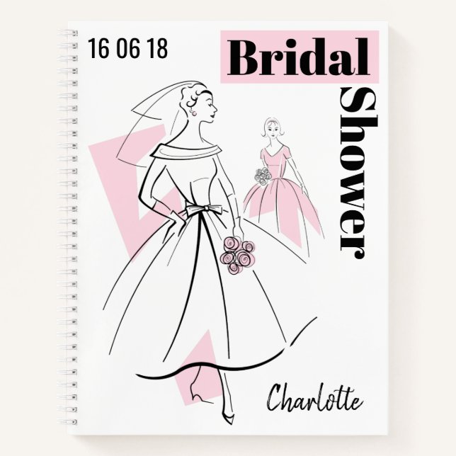 Cuaderno Portátil Fashion Bride Pink Group Bridal Shower (Anverso)
