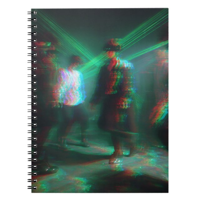 Cuaderno Portátil Fiesta de danza láser Glitchcore (Frente)